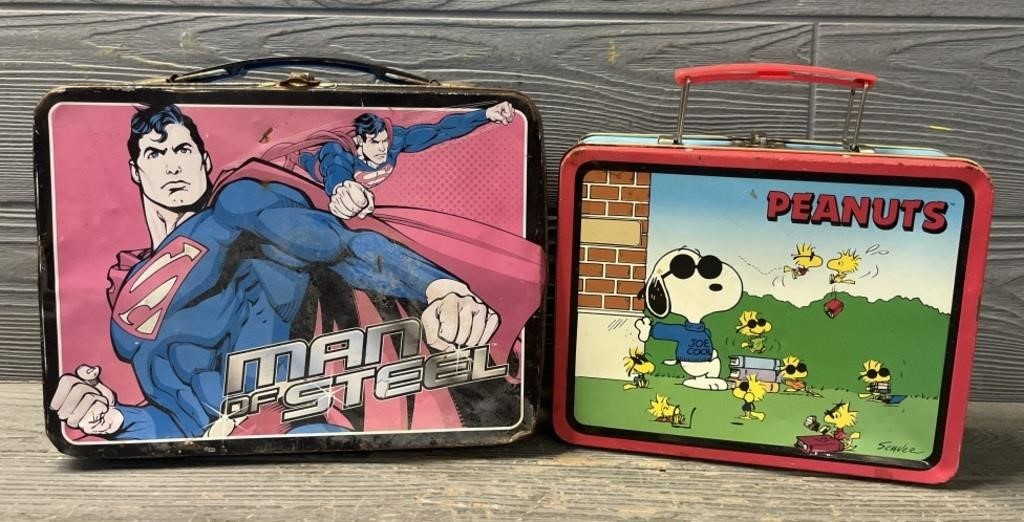 (2) Superman & Peanuts Lunch Boxes