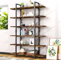 6 Tier Bookshelf, 83 inch Tall Bookcase Industrial