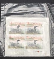 $1 Loon Stamps - 4 Corner Blocks