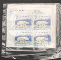 $2 Polar Bear Stamps - 4 Corner Blocks