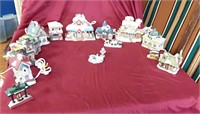 Christmas light-up villages - includes figurines,