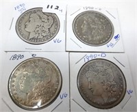 4 - 1890-O Morgan silver dollars