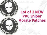 2 PVC Patch Military Sniper 1 Shot Kill Velcro 1A4