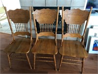 Wood dining room chairs (3)