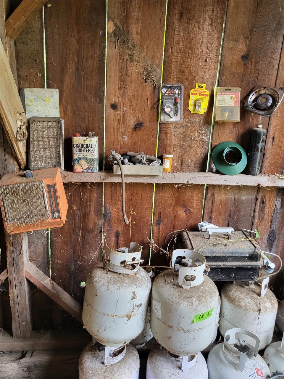 Barn wall & propane tanks