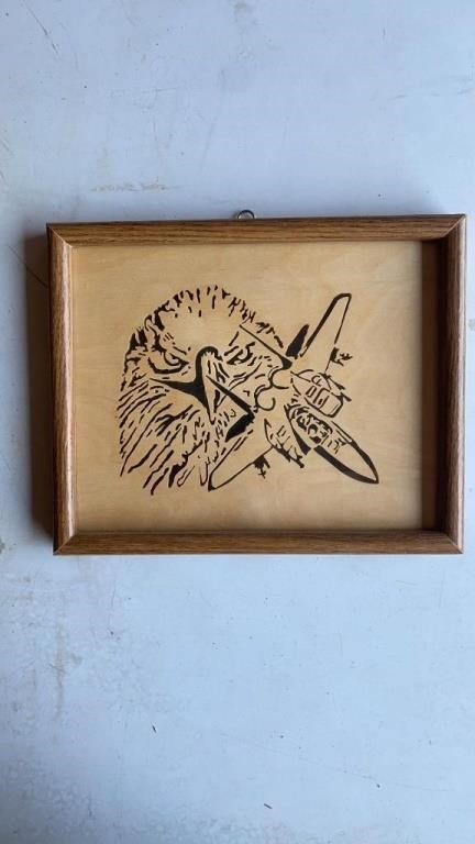 Fighter Jet Wood Cut Out Art Piece