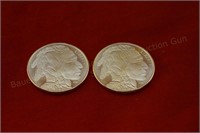 (2) 2015 Buffalo/Indian Troy oz. Silver Rounds