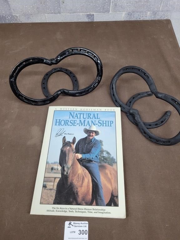 Metal horseshoe book stands & Horse-Man-Ship book