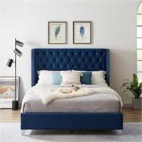 Akeacubo Bed Frame, Velvet Upholstered Platform