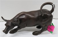 2.25 lbs Solid Brass Bull Figure - 7.5"L