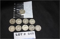 10 Part Silver Jefferson Nickels