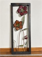 13” x 34” floral metal wall hanging