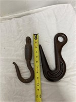 Cast iron hooks.