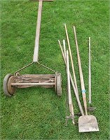 Reel mower, handle tools