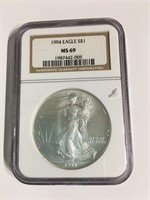 1994 Silver Eagle $1 Coin MS69