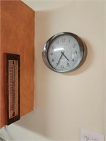 Clock & Vintage Thermometer