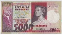 MADAGASCAR 5000 FRANCS 1974 VF W/ PH .MD4a