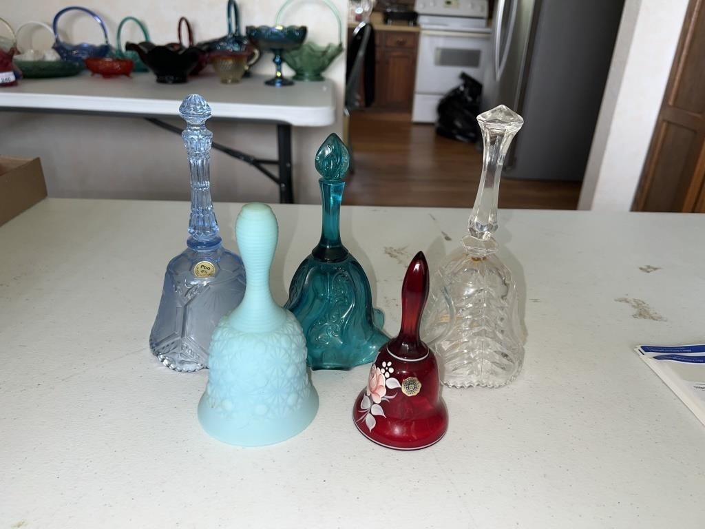 5 glass bells