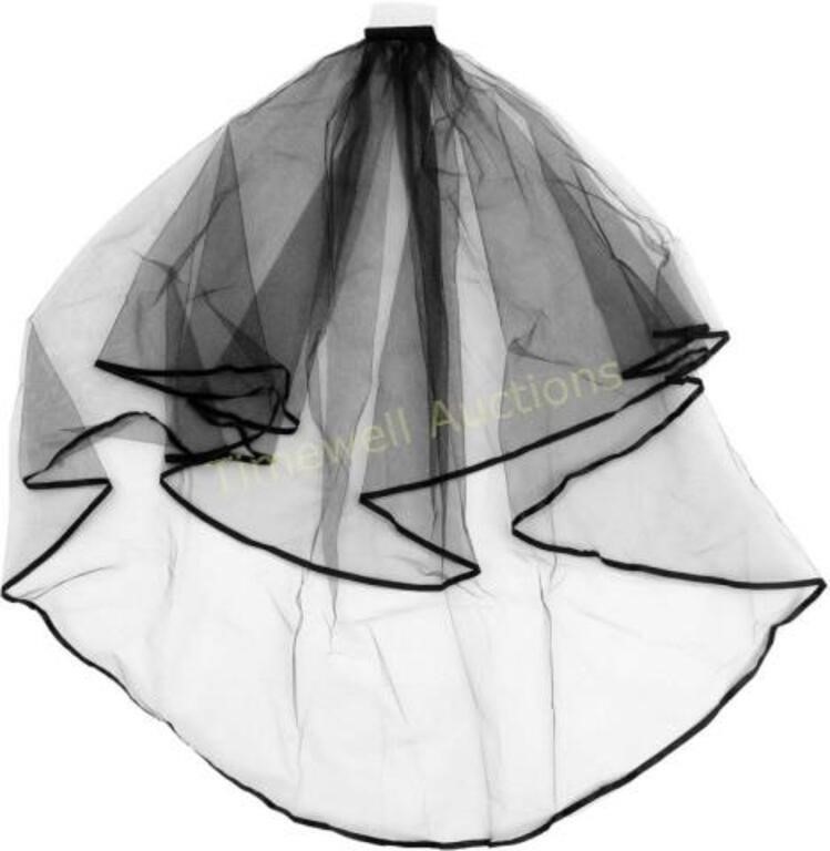 Lurrose Bridal Veil - Black  Short  1pc