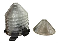 8 Large Glass Ribbed Pendant Lampshade Fixtures