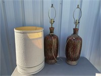 PAIR OF MID CENTURY LAMPS W/ SHADES