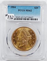 1904  $20 Gold Liberty   PCGS MS-62