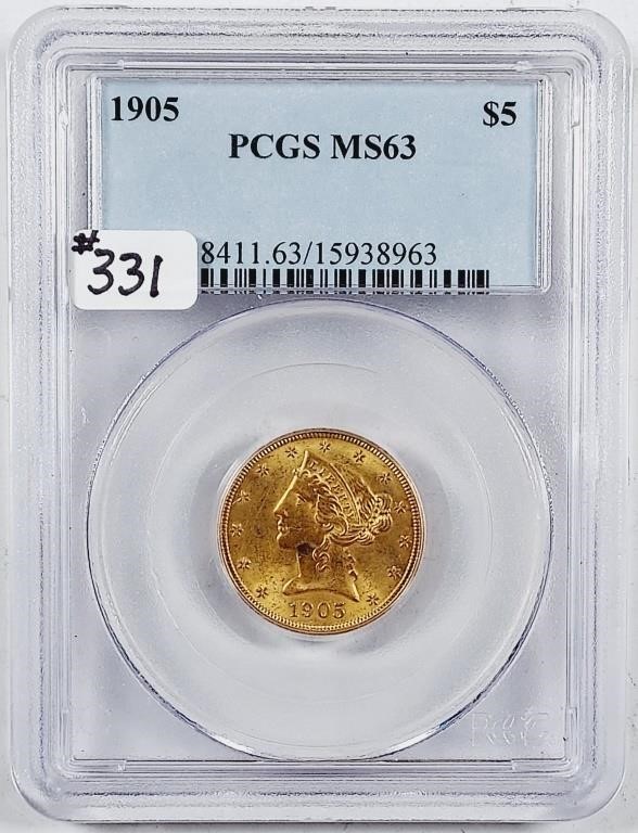 1905  $5 Gold Liberty   PCGS MS-63