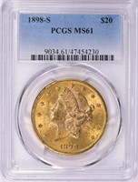 PCGS Guide Value $2650: 1898-S Liberty Gold $20