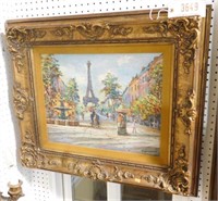 Lot # 3649 - Framed Oil on canvas of Paris and