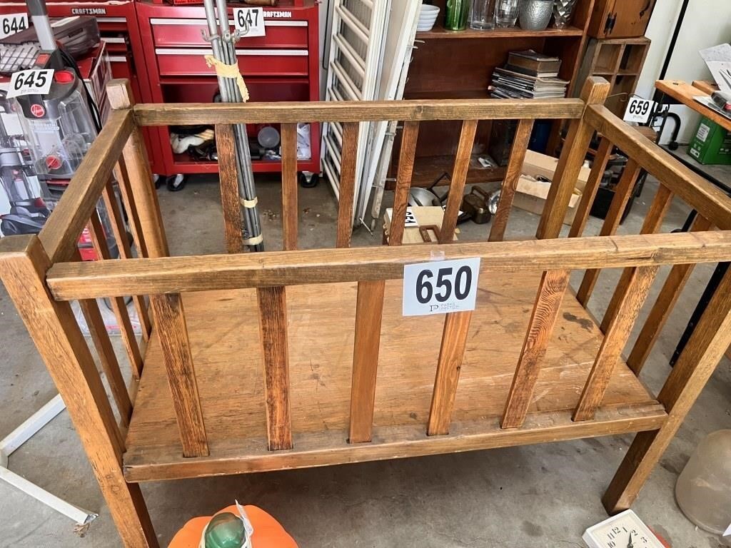 Vintage Wooden Crib/Play Pen(Garage)
