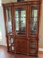 Fancy China Cabinet, Glass Shelves, Lighted