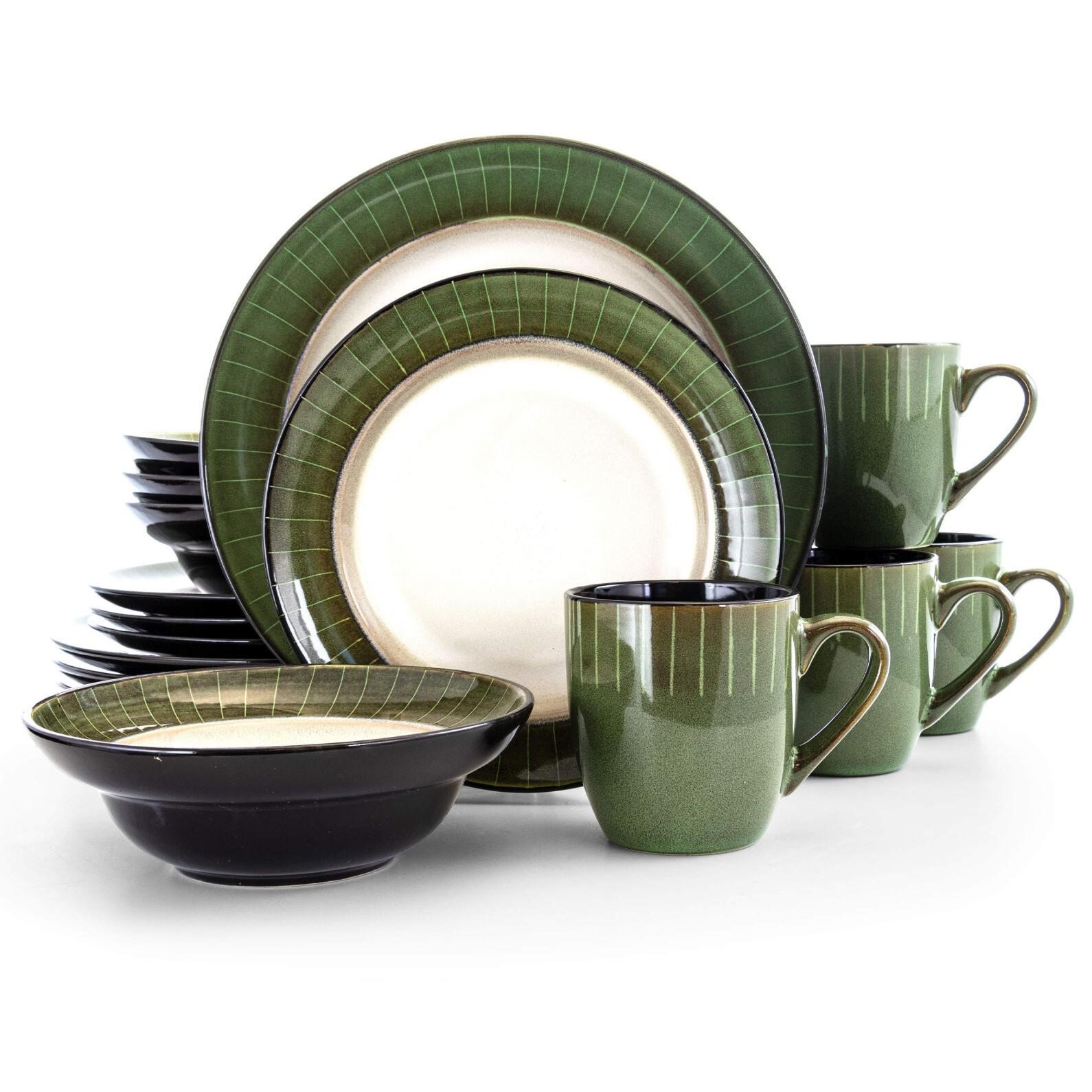 Elama Grand Piece Luxurious Stoneware Dinnerware w