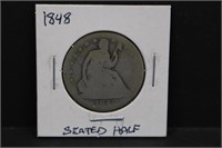 1848 Silver Seated Half Dollar
