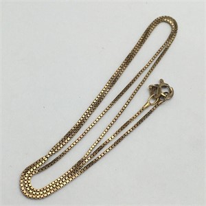 Sterling Italian Gold Tone Box Chain Necklace