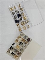 32 Pair Costume  Clip On  Earrings Jewelry w Cases