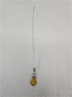 925  Silver 17"  Chain with Amber & 925 Pendent
