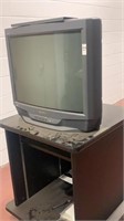 27 inch Sony TV with tv stand on wheels