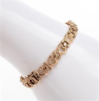 Jewelry 14k Gold Heart Link Bracelet