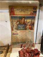 Miller Service Station reedsville 1946 calendar