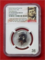 2018 S Kennedy Silver Half Dollar NGC PF70 Reverse