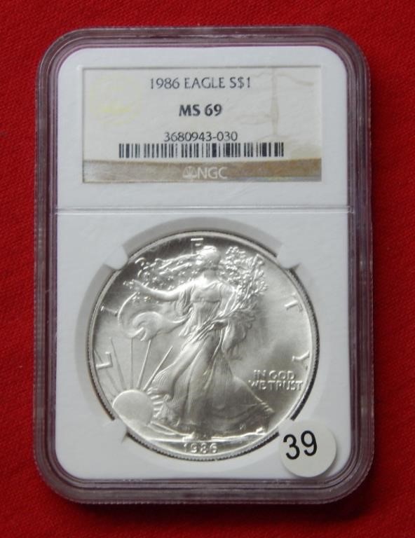 1986 American Eagle NGC MS69 1 Ounce Silver