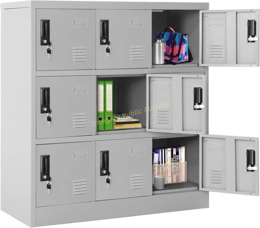 Metal 9-Door Locker White