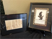 Framed Decorative Prints of a Monkey & Archatal