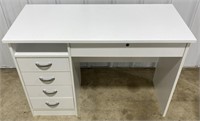 (CX) Tvilum 5 Drawer White Wooden Desk