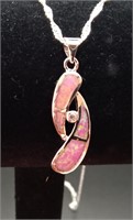 Sterling Silver & Pink Opal Pendent (4 g)