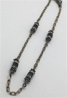Sterling Silver And Beaded Necklace