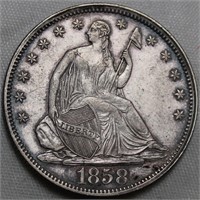 EF-40 USA Liberty Seated Half Dollar 1858