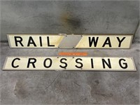 Railway Crossing Metal Sign - Length 1375mm