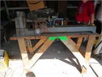 Bench Top Wood Lathe on Stand & Crate of Tools