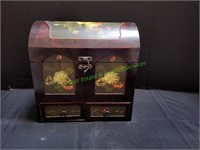 Wood Floral Chest Box